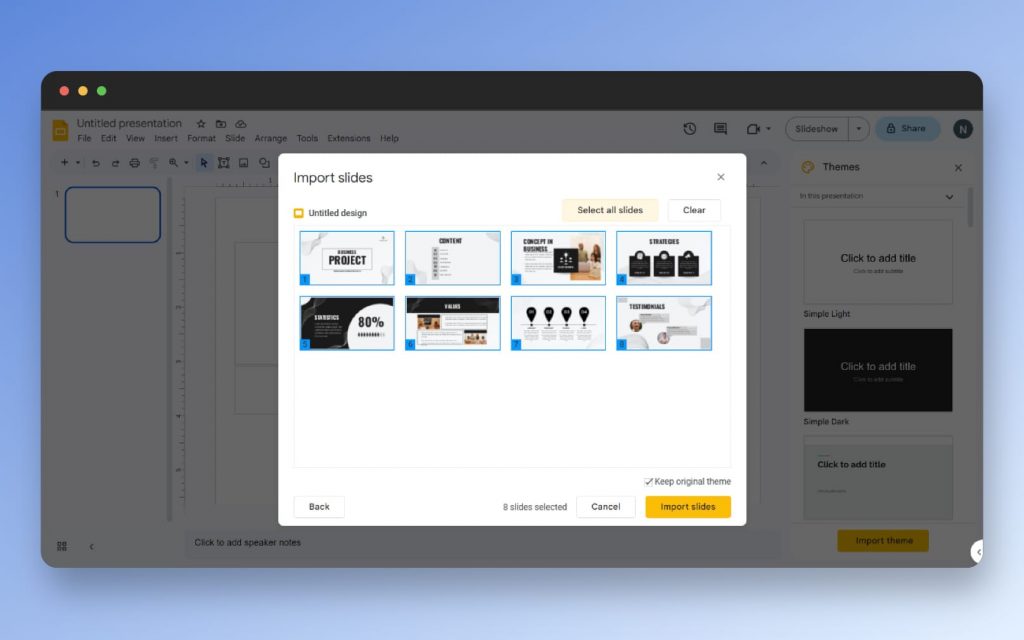 how to make canva presentation into google slides