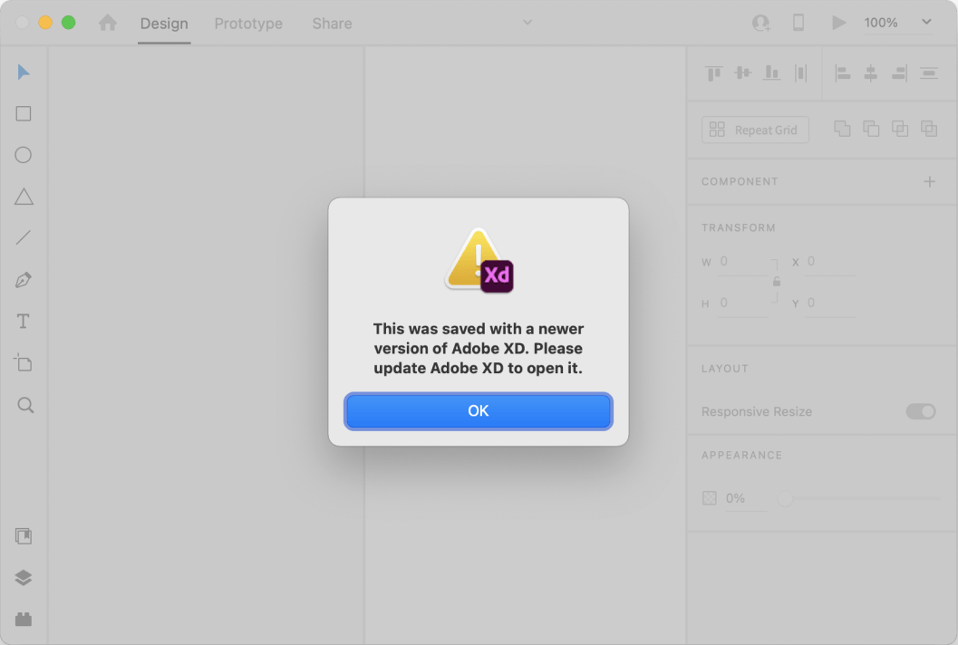 Opening an XD file with an older Adobe XD version?