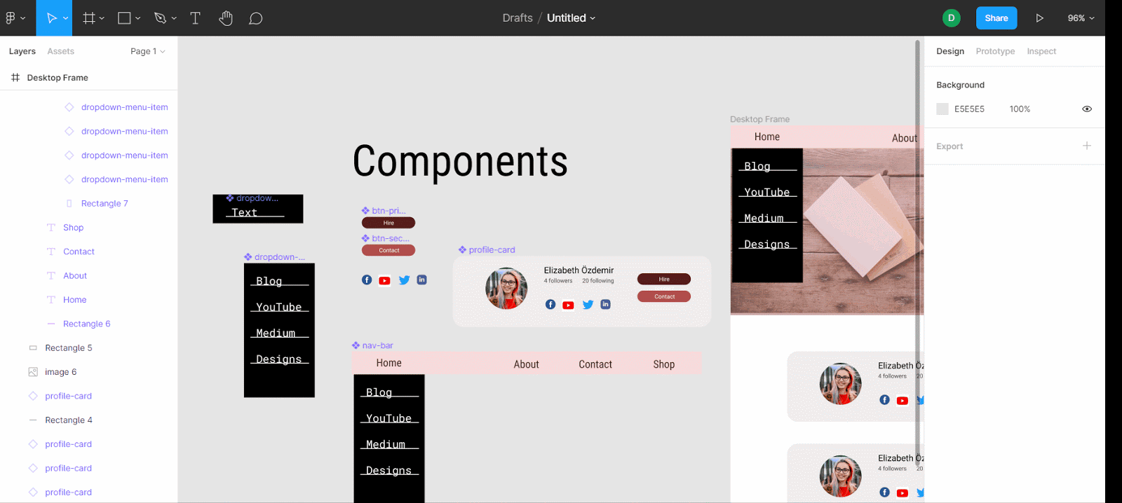 figma component design demonstration