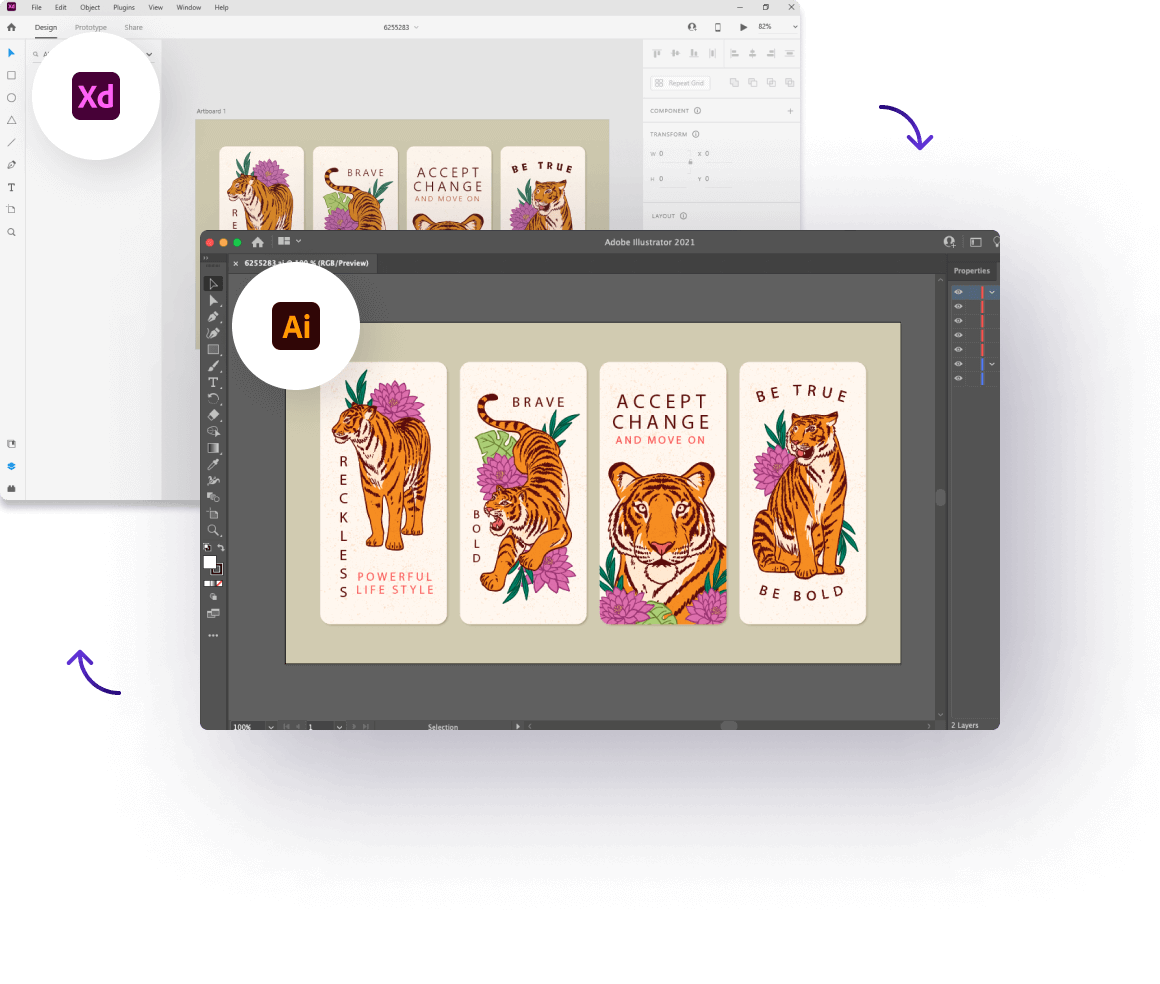 Adobe XD to Adobe Illustrator converter example